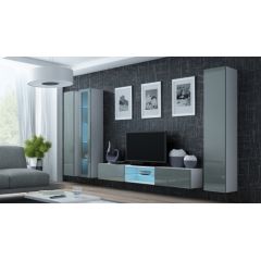 Cama Meble Cama Living room cabinet set VIGO 17 white/grey gloss