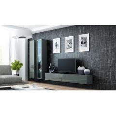Cama Meble Cama Living room cabinet set VIGO 3 grey/grey gloss