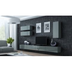 Cama Meble Cama Living room cabinet set VIGO 13 grey/grey gloss