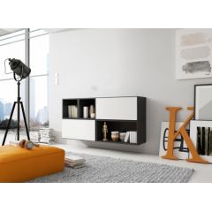 Cama Meble Cama living room furniture set ROCO 15 (RO4+2xRO3+2xRO6) black/black/white