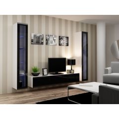 Cama Meble Cama Living room cabinet set VIGO 5 white/black gloss