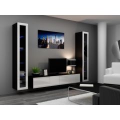 Cama Meble Cama Living room cabinet set VIGO 5 black/white gloss