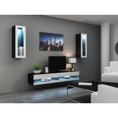 Cama Meble Cama Living room cabinet set VIGO NEW 11 black/white gloss