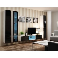 Cama Meble Cama Living room cabinet set VIGO 17 white/black gloss