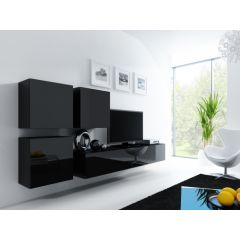 Cama Meble Cama Living room cabinet set VIGO 23 black/black gloss
