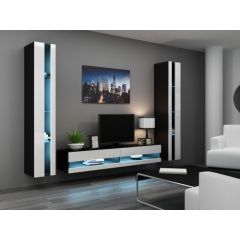 Cama Meble Cama Living room cabinet set VIGO NEW 3 black/white gloss