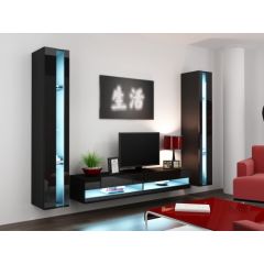 Cama Meble Cama Living room cabinet set VIGO NEW 3 black/black gloss