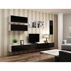 Cama Meble Cama Living room cabinet set VIGO 13 white/black gloss