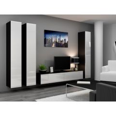 Cama Meble Cama Living room cabinet set VIGO 1 black/white gloss