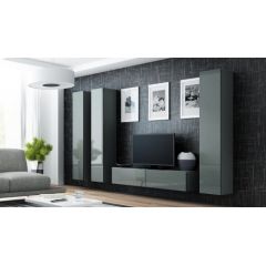 Cama Meble Cama Living room cabinet set VIGO 14 grey/grey gloss