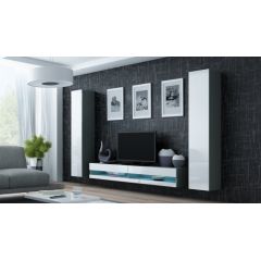 Cama Meble Cama Living room cabinet set VIGO NEW 4 grey/white gloss