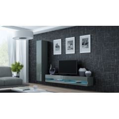 Cama Meble Cama Living room cabinet set VIGO NEW 9 grey/grey gloss