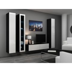Cama Meble Cama Living room cabinet set VIGO 15 black/white gloss