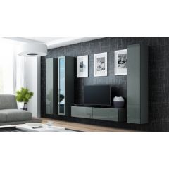 Cama Meble Cama Living room cabinet set VIGO 15 grey/grey gloss
