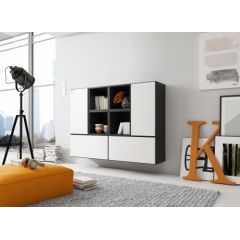 Cama Meble Cama living room furniture set ROCO 19 (4xRO3 + 4xRO6) black/black/white