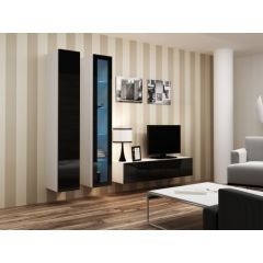 Cama Meble Cama Living room cabinet set VIGO 10 white/black gloss