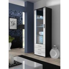 Cama Meble SOHO 7 set (RTV140 + S1 cabinet + shelves) Black / White gloss