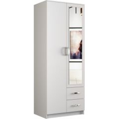 Top E Shop Topeshop ROMANA 80 BIEL L bedroom wardrobe/closet 5 shelves 2 door(s) White