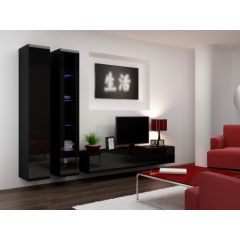 Cama Meble Cama Living room cabinet set VIGO 3 black/black gloss