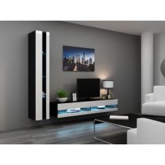 Cama Meble Cama Living room cabinet set VIGO NEW 8 black/white gloss