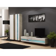 Cama Meble Cama Living room cabinet set VIGO NEW 5 sonoma/white gloss