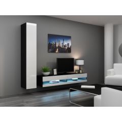 Cama Meble Cama Living room cabinet set VIGO NEW 9 black/white gloss