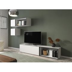 Cama Meble Cama living room furniture set ROCO 5 (RO1+2xRO4+2xRO5) white/black/white