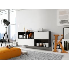Cama Meble Cama living room furniture set ROCO 16 (RO1+RO2+RO3+RO4) black/black/white