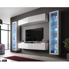 Cama Meble Cama Living room cabinet set VIGO SLANT 8 white/white gloss