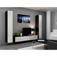 Cama Meble Cama Living room cabinet set VIGO 4 black/white gloss