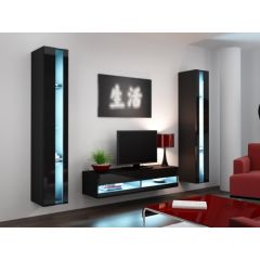 Cama Meble Cama Living room cabinet set VIGO NEW 12 black/black gloss