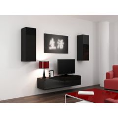 Cama Meble Cama Living room cabinet set VIGO 7 black/black gloss