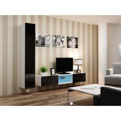 Cama Meble Cama Living room cabinet set VIGO 21 white/black gloss