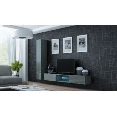 Cama Meble Cama Living room cabinet set VIGO 21 grey/grey gloss
