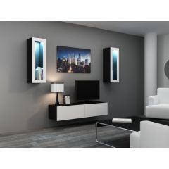 Cama Meble Cama Living room cabinet set VIGO 8 black/white gloss