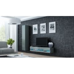 Cama Meble Cama Living room cabinet set VIGO NEW 13 grey/grey gloss