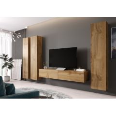 Cama Meble Cama Living room cabinet set VIGO 1 wotan oak/wotan oak gloss