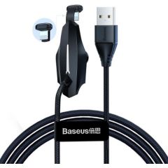Kabelis USB2.0 A spraudnis - IP Lightning spraudnis 1,2m ar stiprinājumu pie paneļa melnu BASEUS