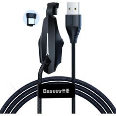 Кабель USB2.0 A штекер - USB C-штекер, 1.2m с держателем для телефона, черный, в нейлоновой оплетке, BASEUS