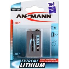Litija baterija 9V  (6FR61,1604LC,1222, U9VL) ANSMANN