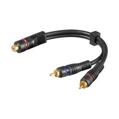 Goobay Lineārs vads RCA ligzda - 2xRCA kontaktdakšiņas 0.2m Dažādi vadi