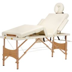 Bodyfit galds, 4 sekciju masāžas gulta bēšā krāsā (642)
