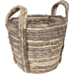 Basket MIAMI-3, D22xH20cm, grey stripes
