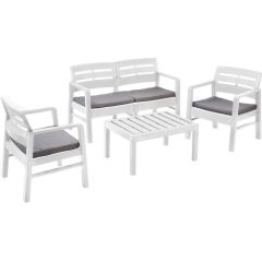 Dārza mēbeļu komplekts JAVA galds, sols, 2 krēsli