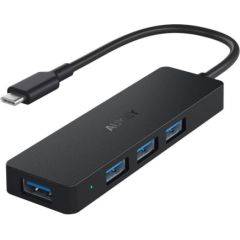 AUKEY CB-C64 interface hub Black, Grey Usb HUB