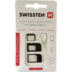 Swissten SIM Kartes Adapteru Komlekts + Adatiņa Slotam