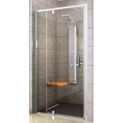 Ravak dušas durvis PDOP2, 1000 mm, h=1900, satīns/caurspīdīgs stikls