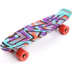Skateboard Meteor Multicolor Graffiti, Purple-Mint-Red, 22604