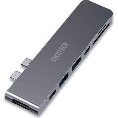 Choetech multifunctional docking station HUB for Apple MacBook Pro USB Typ C 7in2 100W Thunderbolt 3 gray (HUB-M14)
