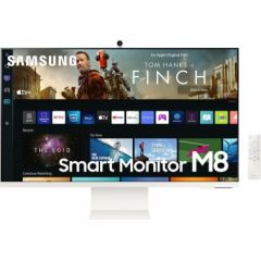 LCD Monitor|SAMSUNG|S32BM801UU|32"|TV Monitor/Smart/4K|Panel VA|3840x2160|16:9|60Hz|4 ms|Speakers|Camera|Height adjustable|Tilt|Colour White|LS32BM801UUXEN